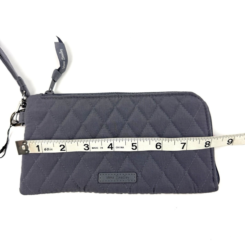 Vera Bradley Trimmed Crossbody Bag WITH Wallet Carbon Gray Microfiber NWT - Picture 16 of 16